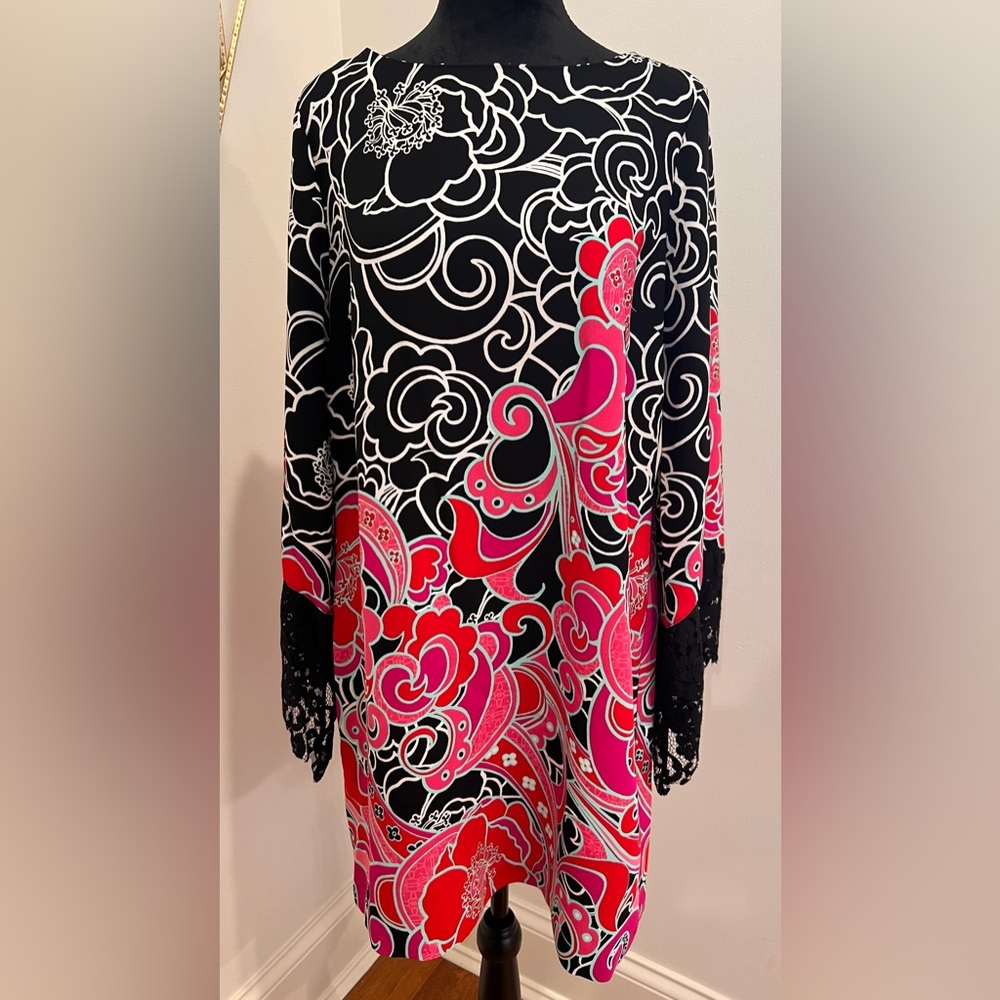 Kaari - Black and Hot Pink Dress - Women’s Size Medium